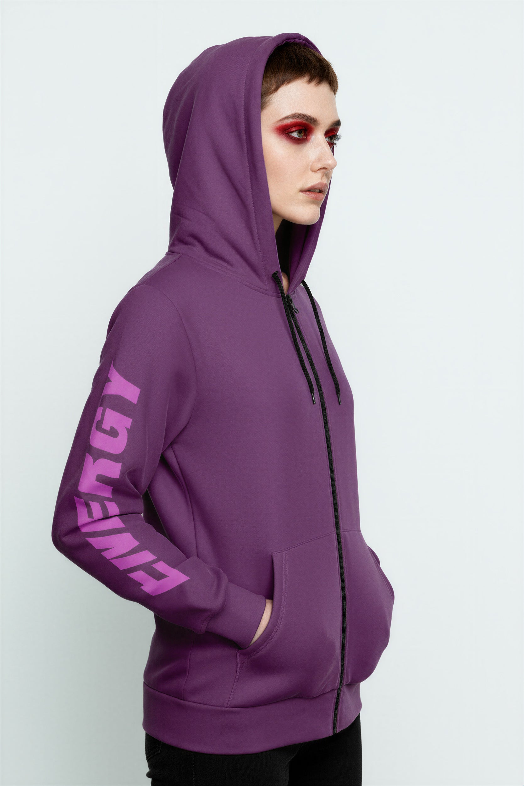 Zip Hoodie - ElectricFuchsia