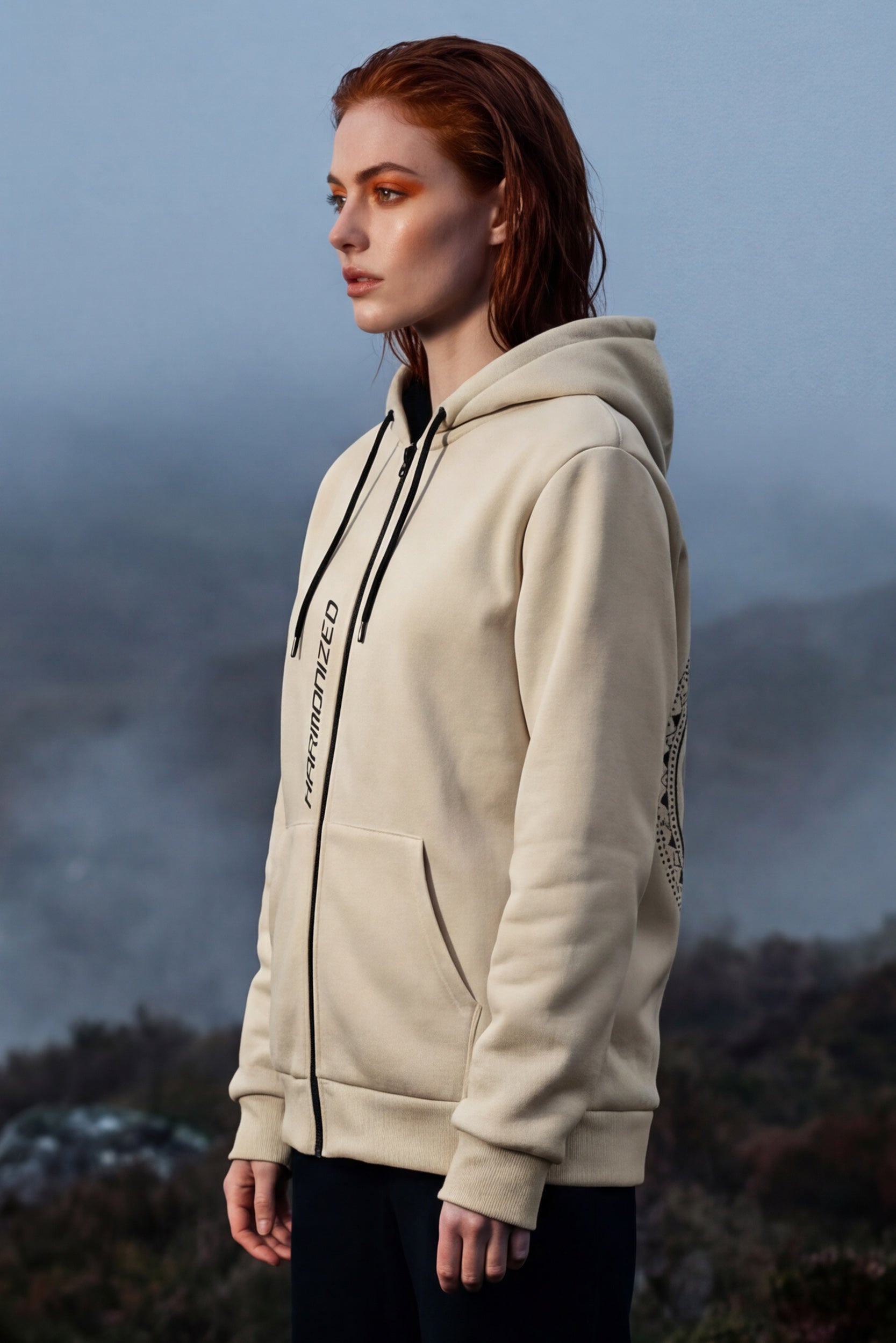 Zip Microfleece Hoodie - Angora