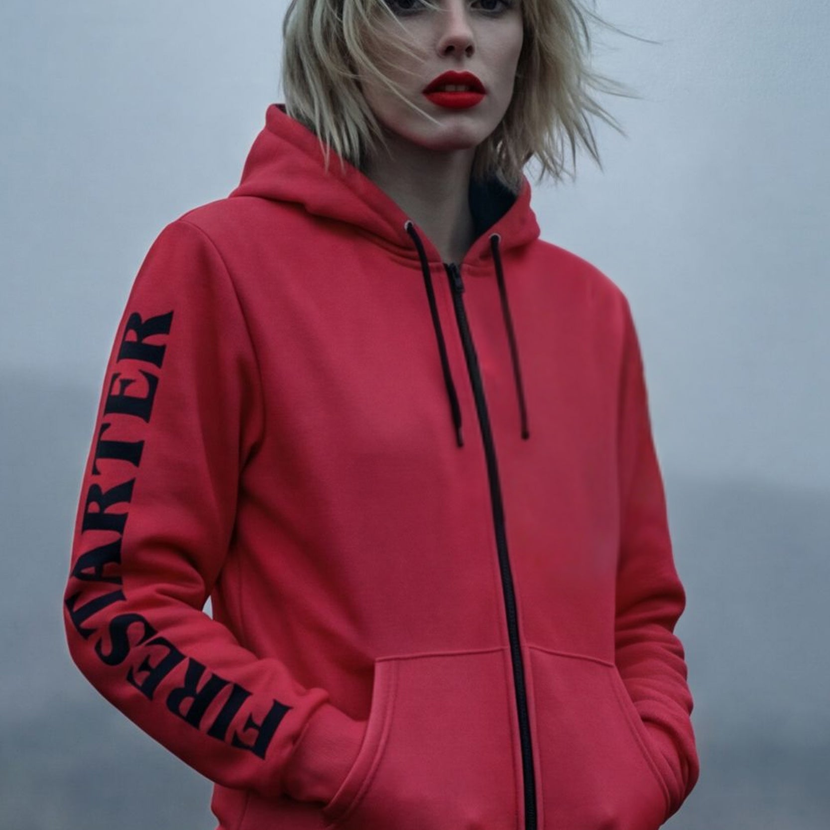 Zip Microfleece Hoodie - Berry