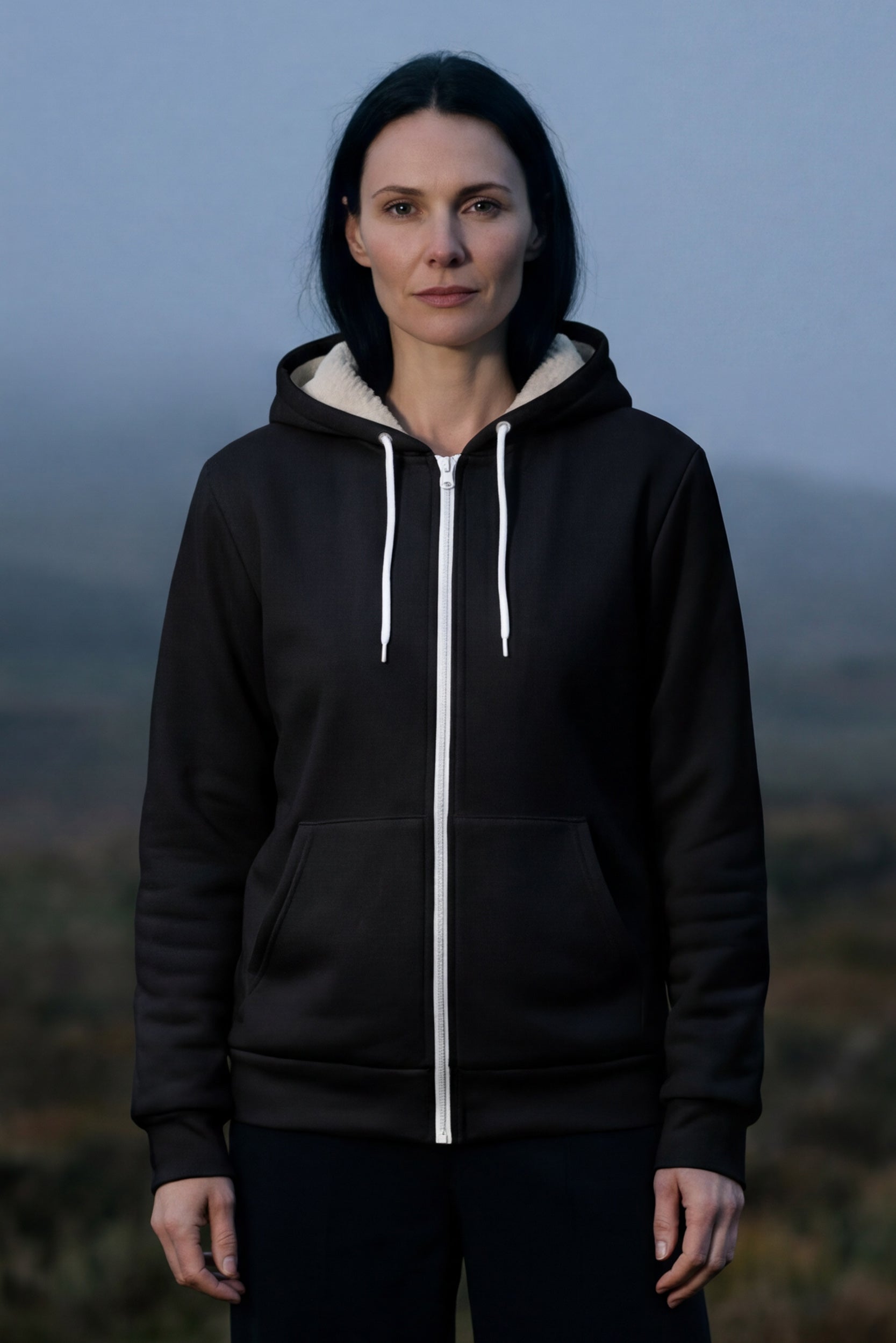 Zip Microfleece Hoodie - Bitumen