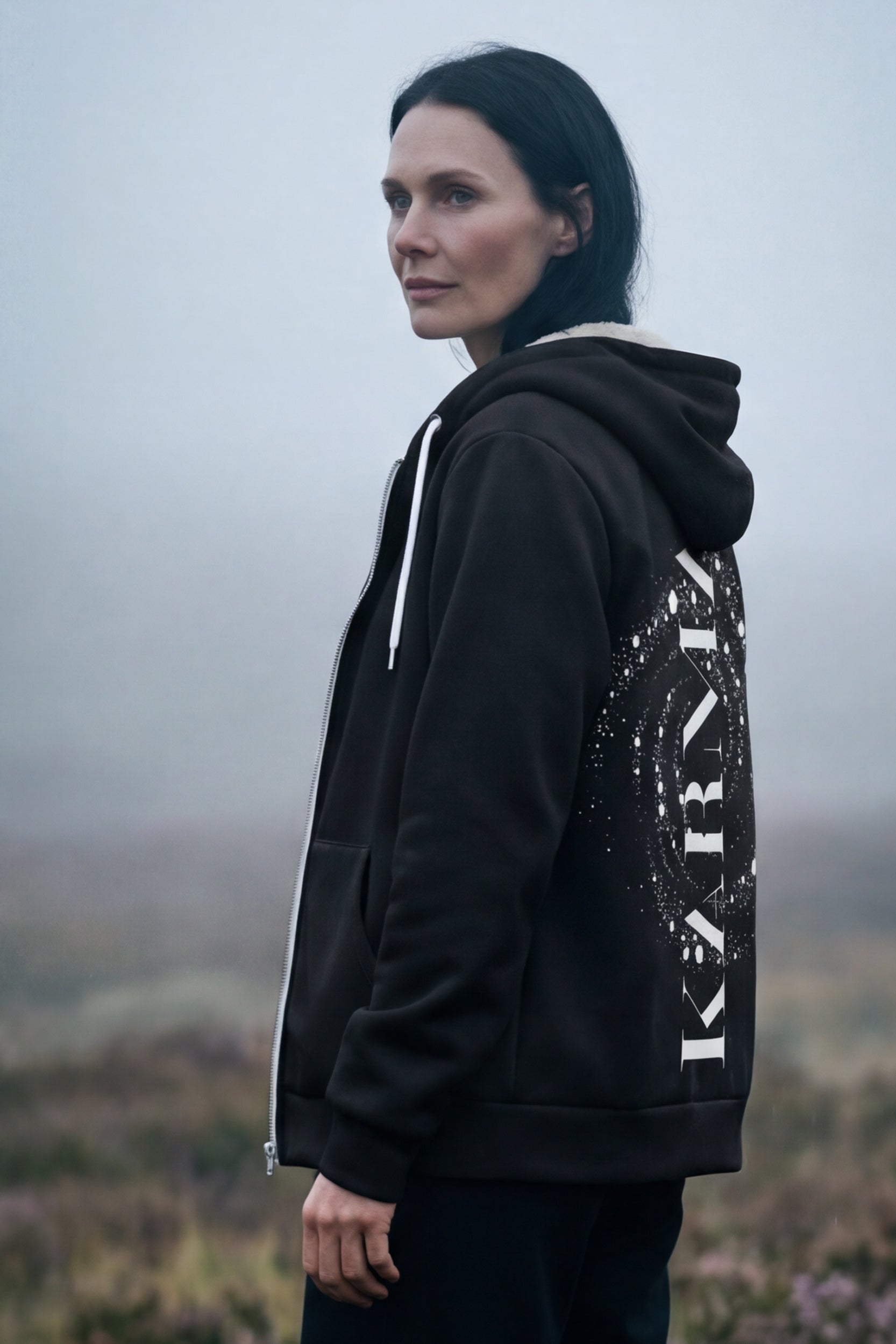 Zip Microfleece Hoodie - Bitumen