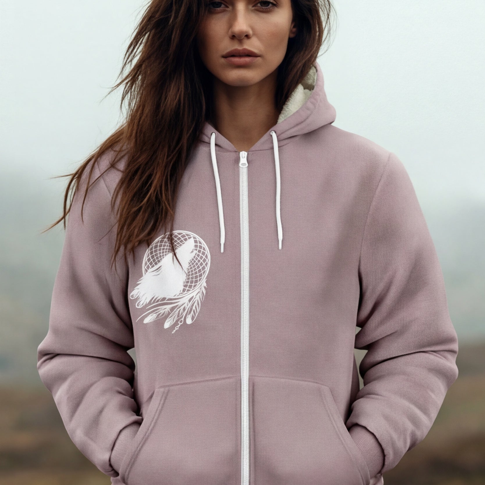 Zip Microfleece Hoodie - Burned