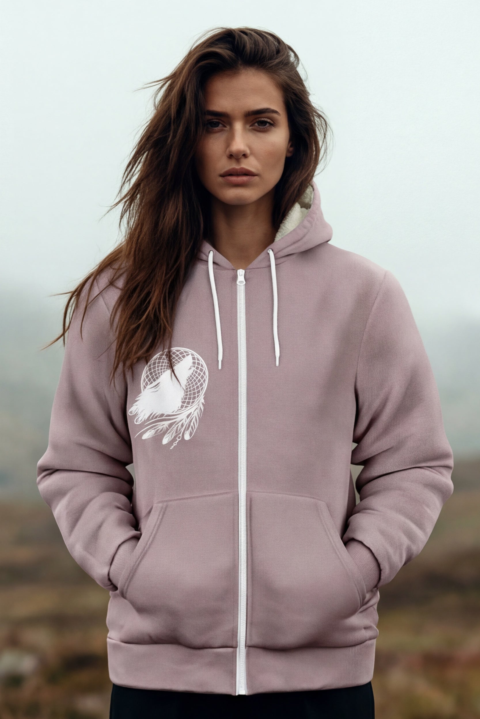 Zip Microfleece Hoodie - Burned