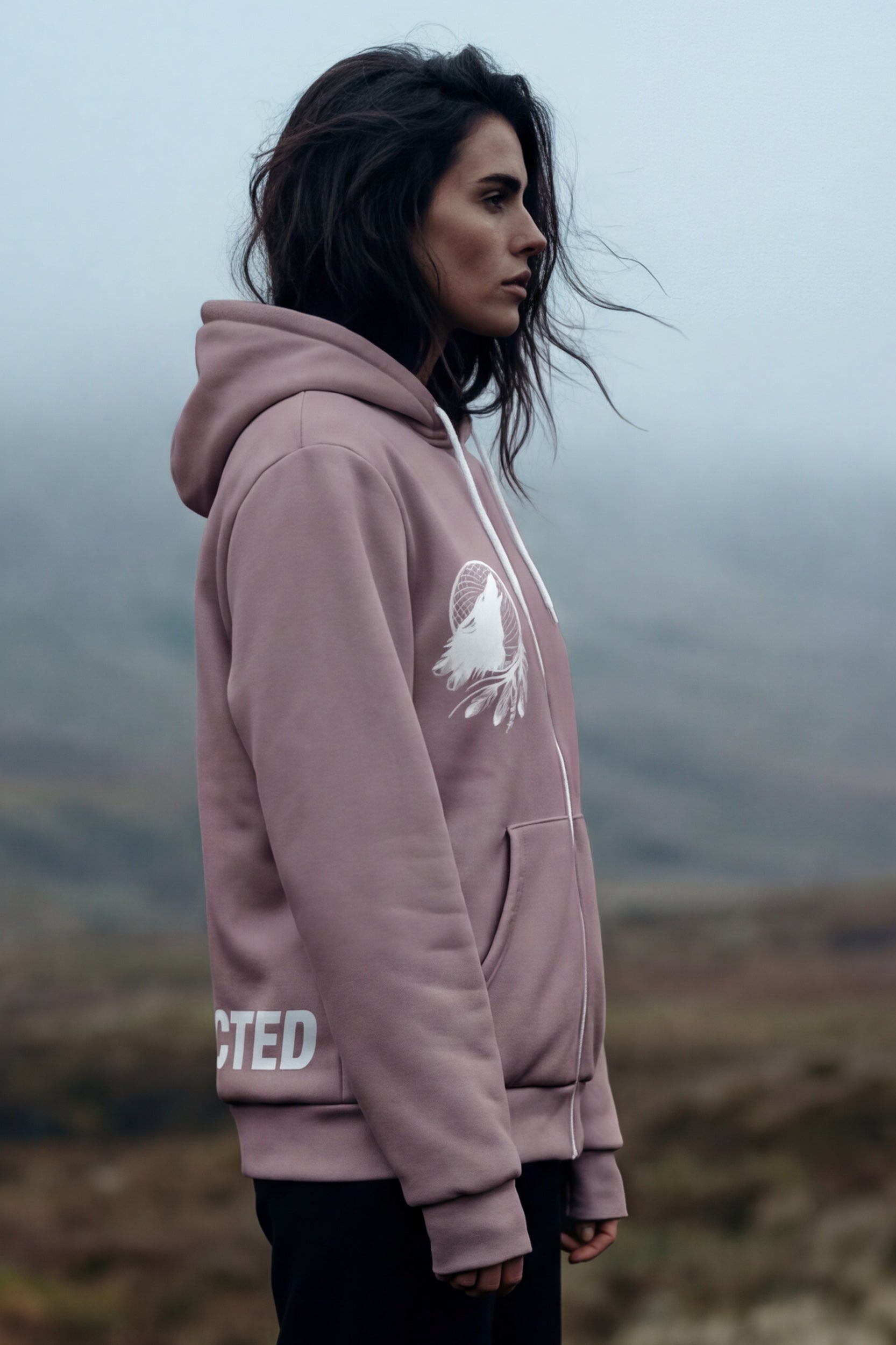 Zip Microfleece Hoodie - Burned