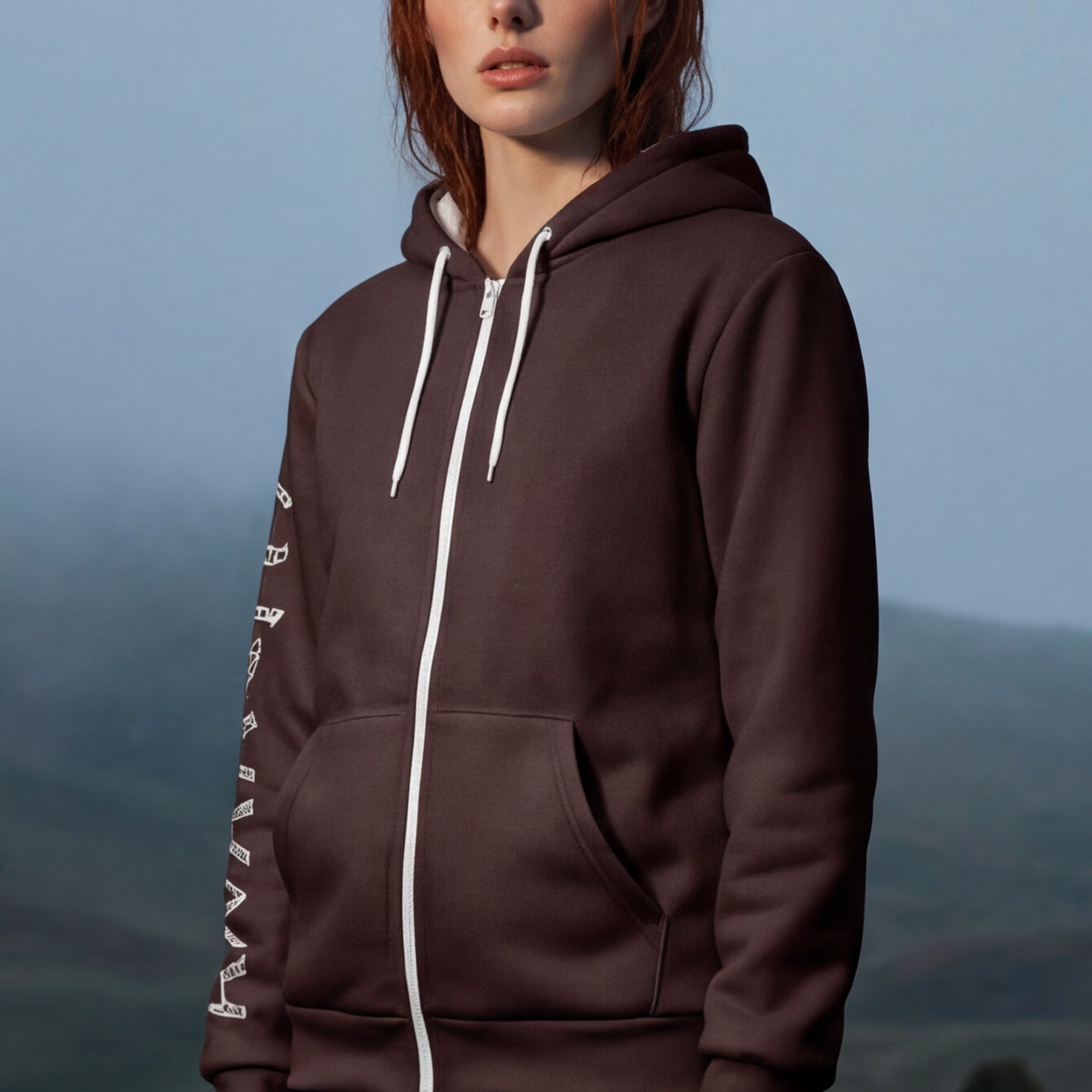 Zip Microfleece Hoodie - Choco