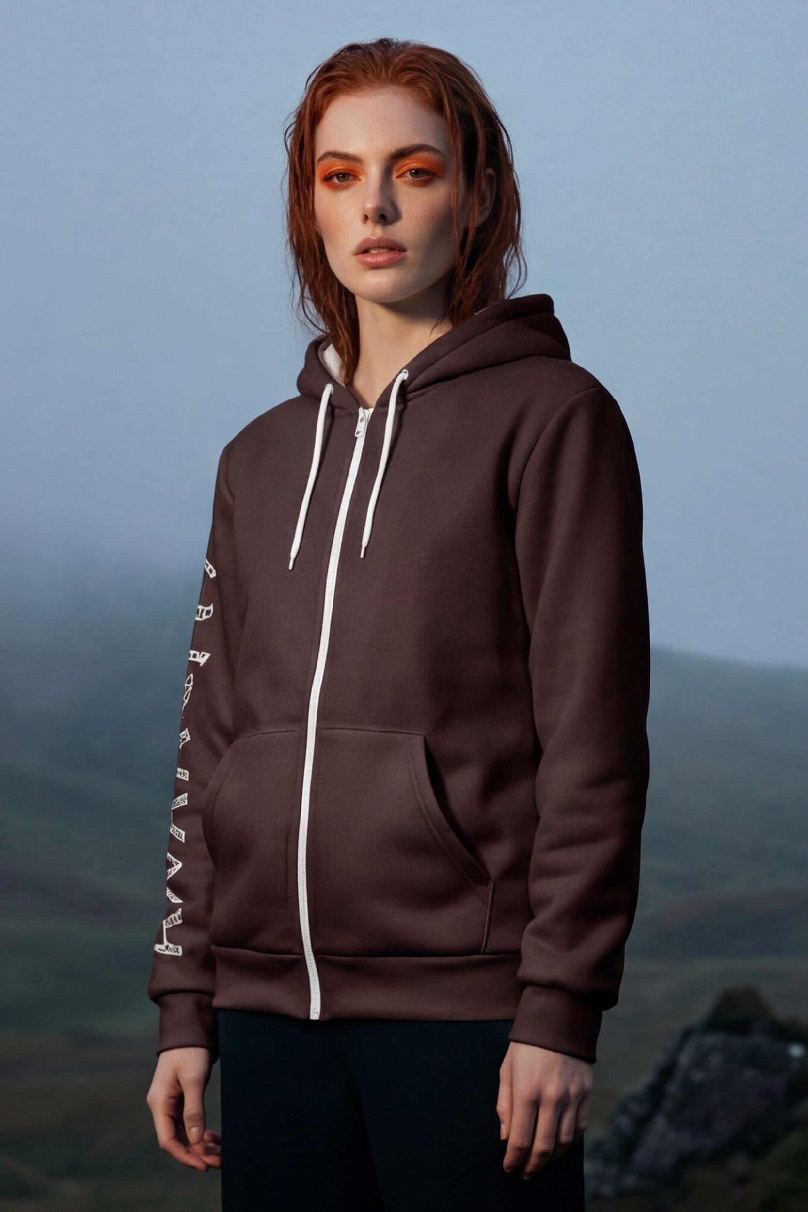 Zip Microfleece Hoodie - Choco