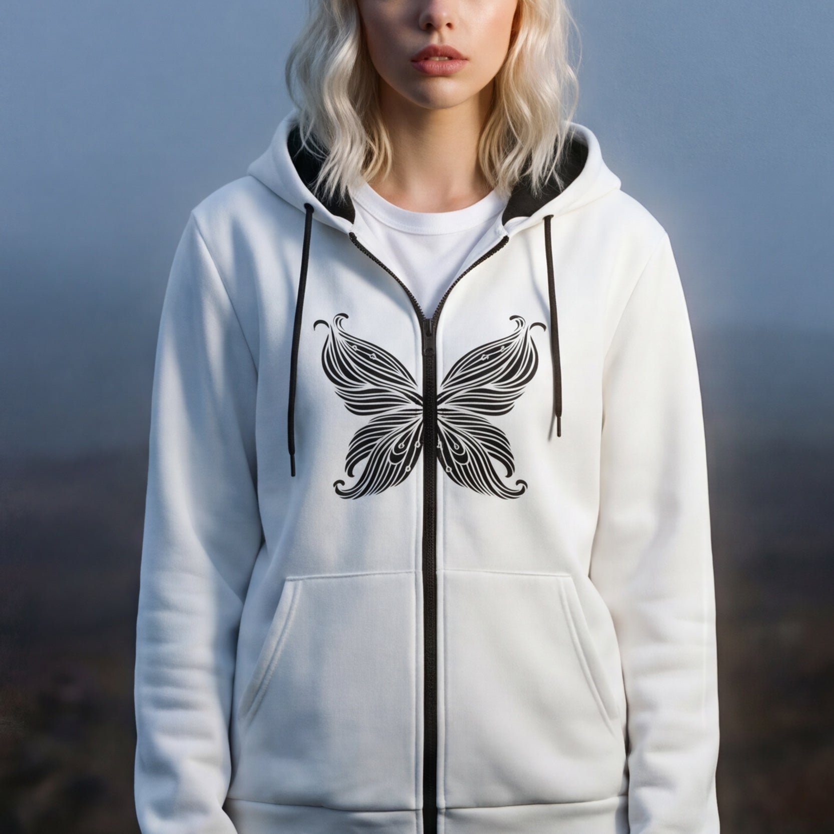 Zip Microfleece Hoodie - Cloud
