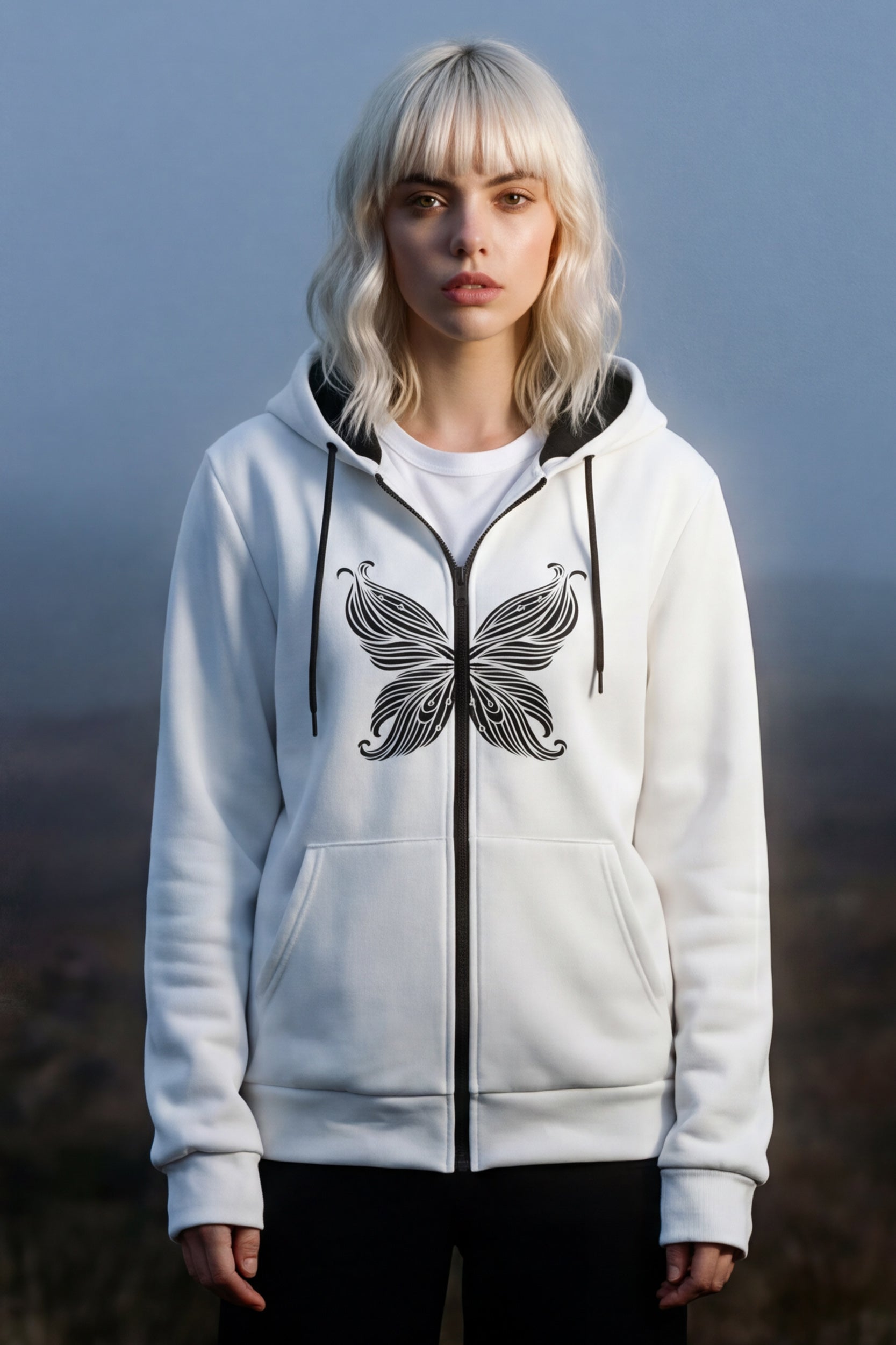 Zip Microfleece Hoodie - Cloud