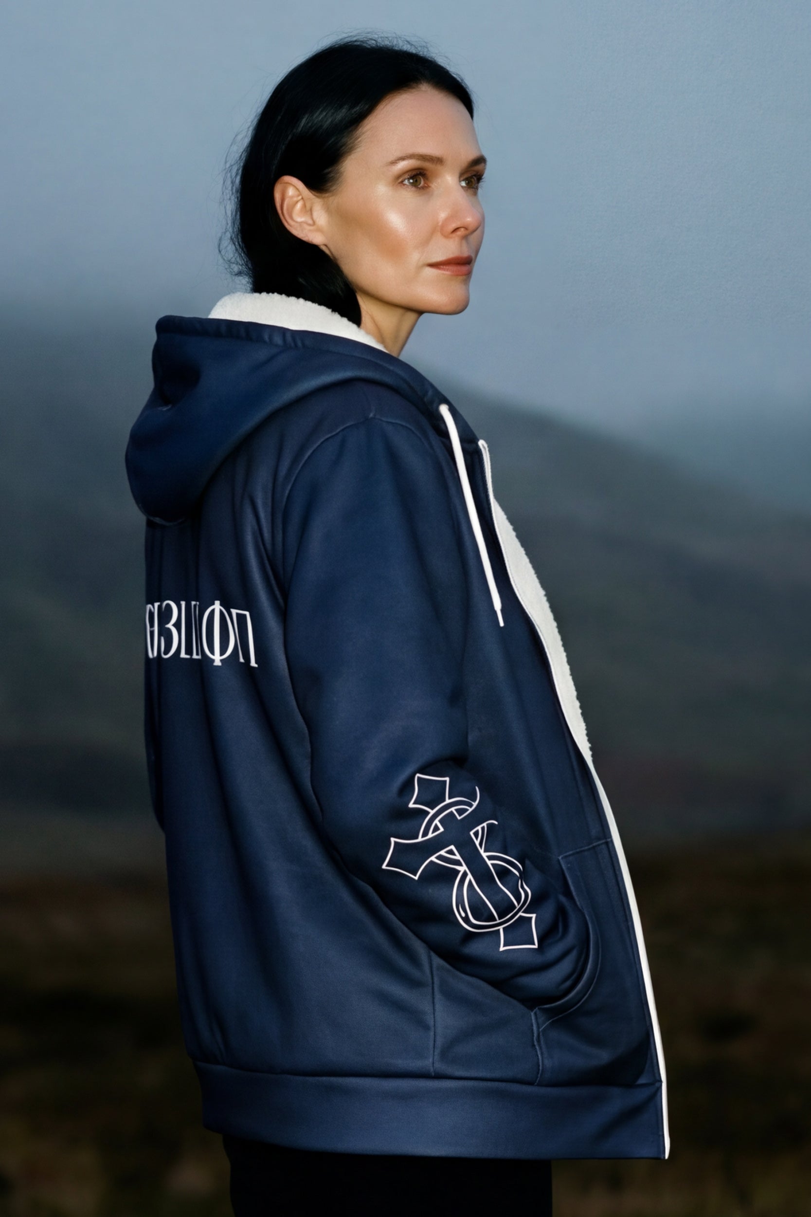 Zip Microfleece Hoodie - Evening