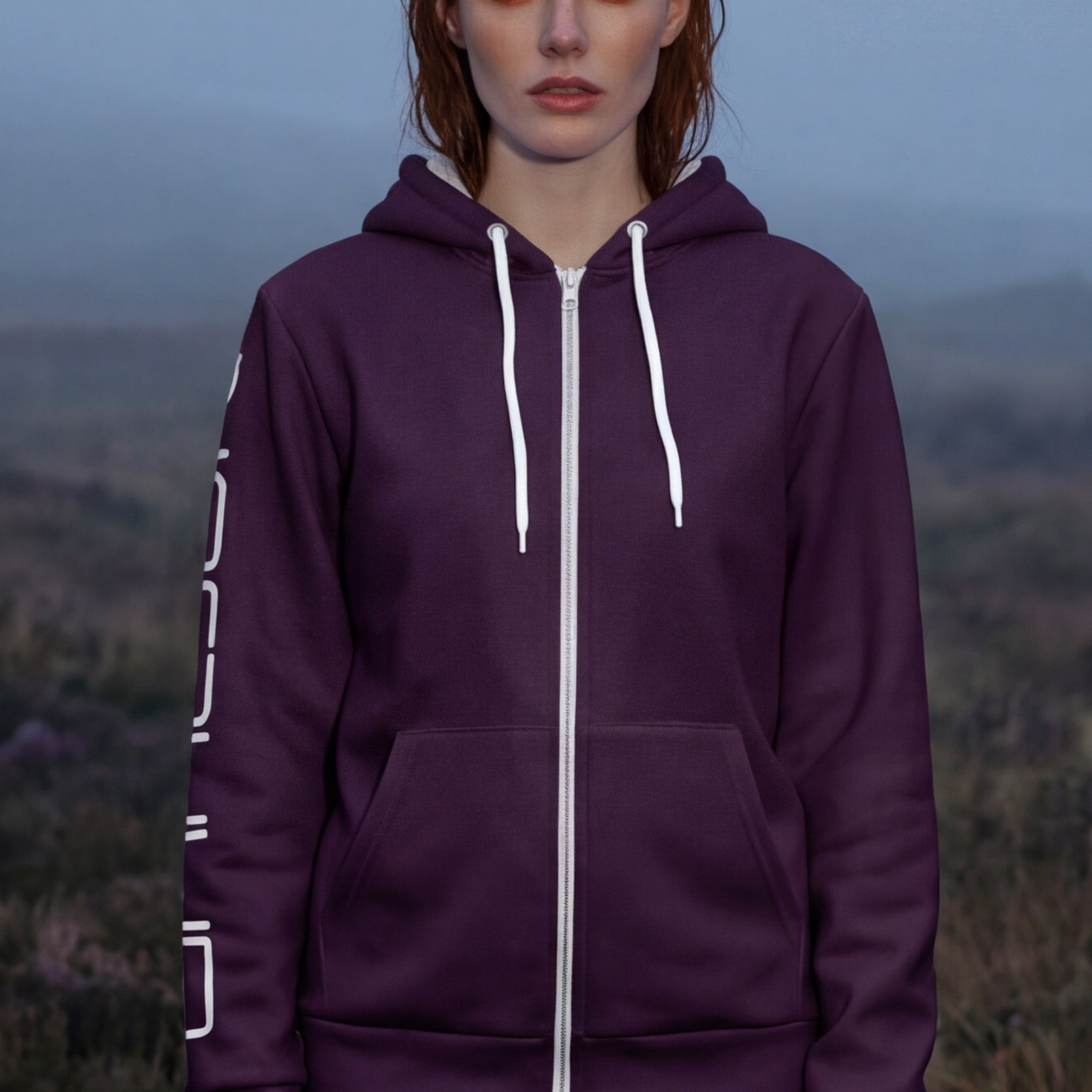 Zip Microfleece Hoodie - Mauve