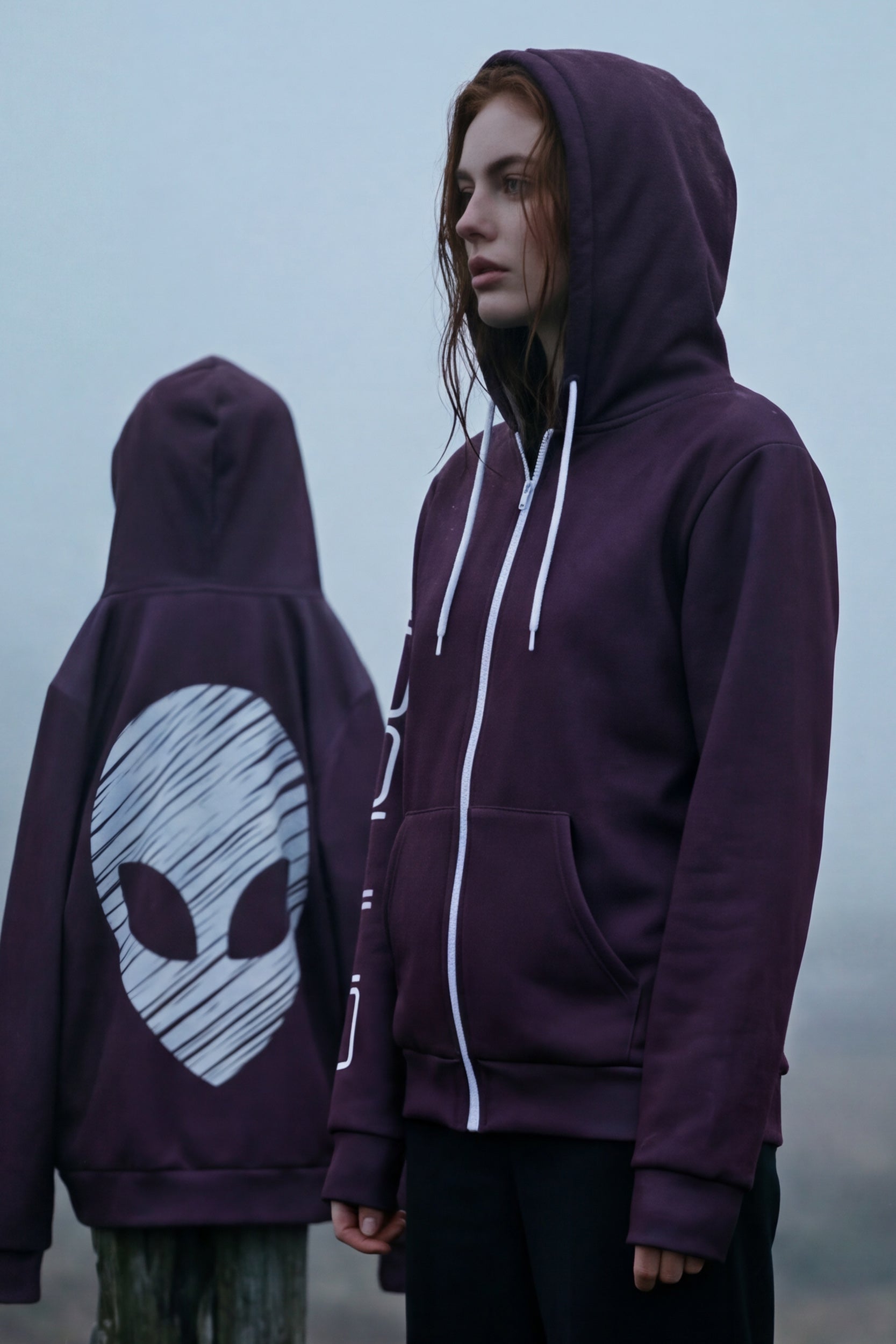 Zip Microfleece Hoodie - Mauve