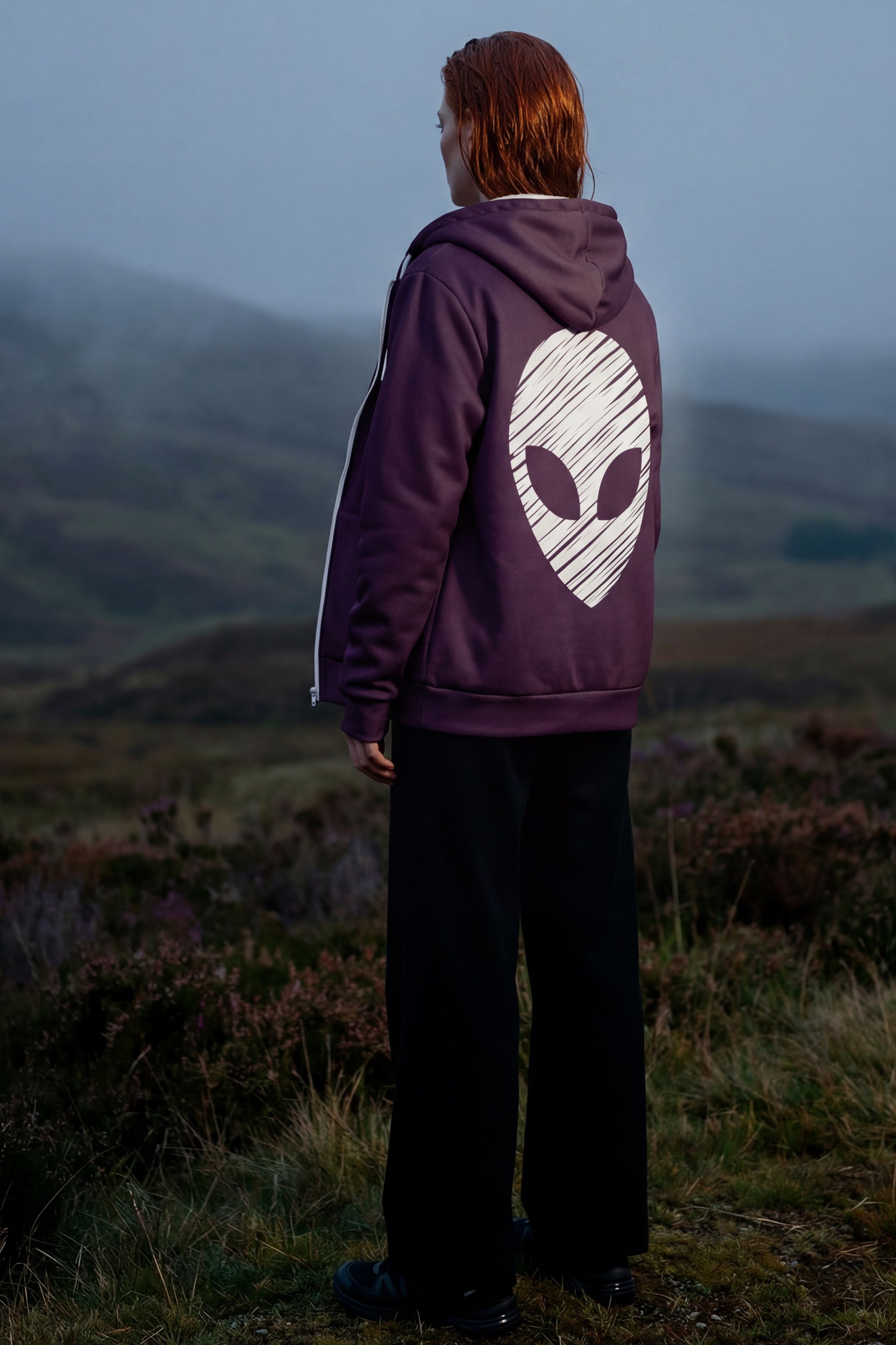 Zip Microfleece Hoodie - Mauve