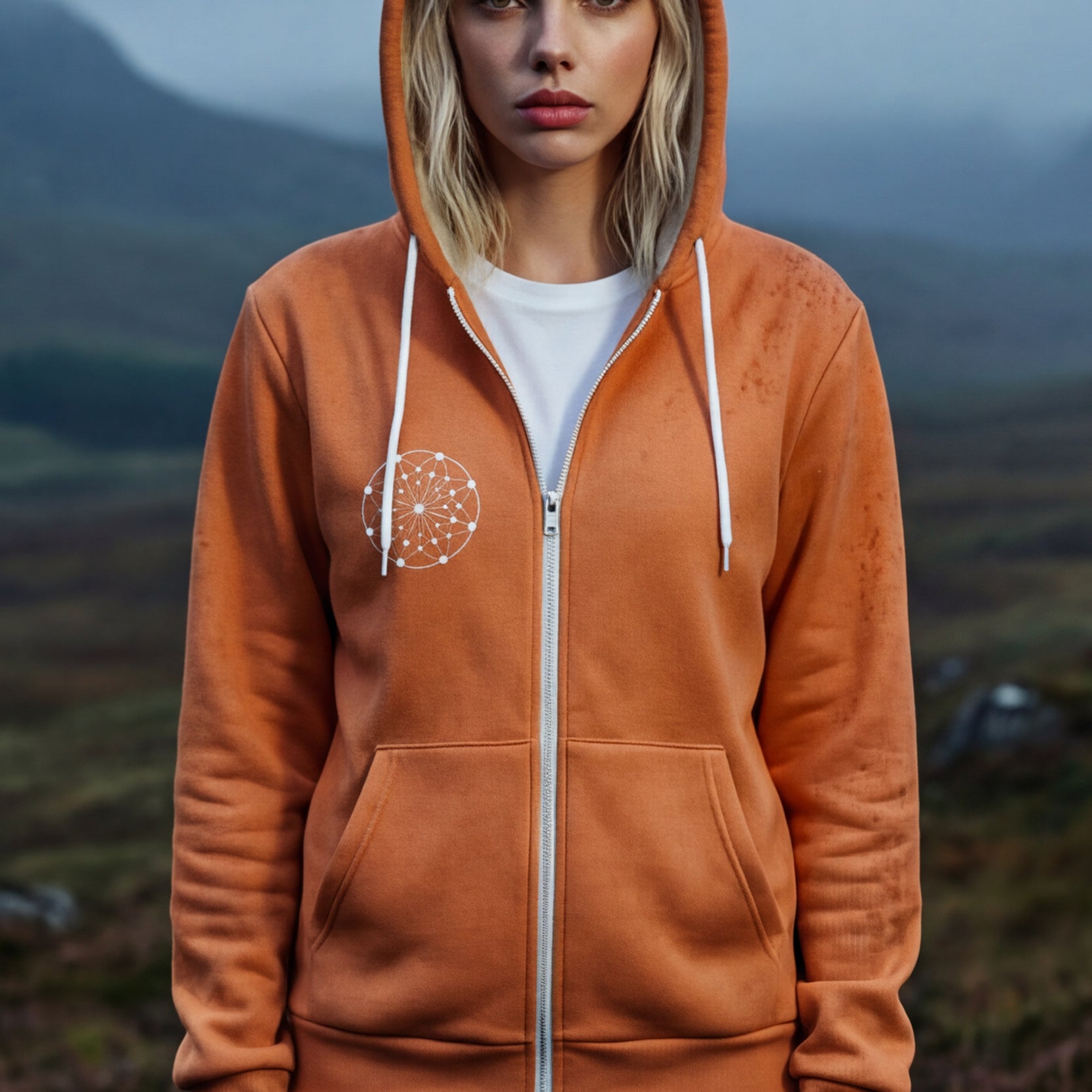Zip Microfleece Hoodie - Melon