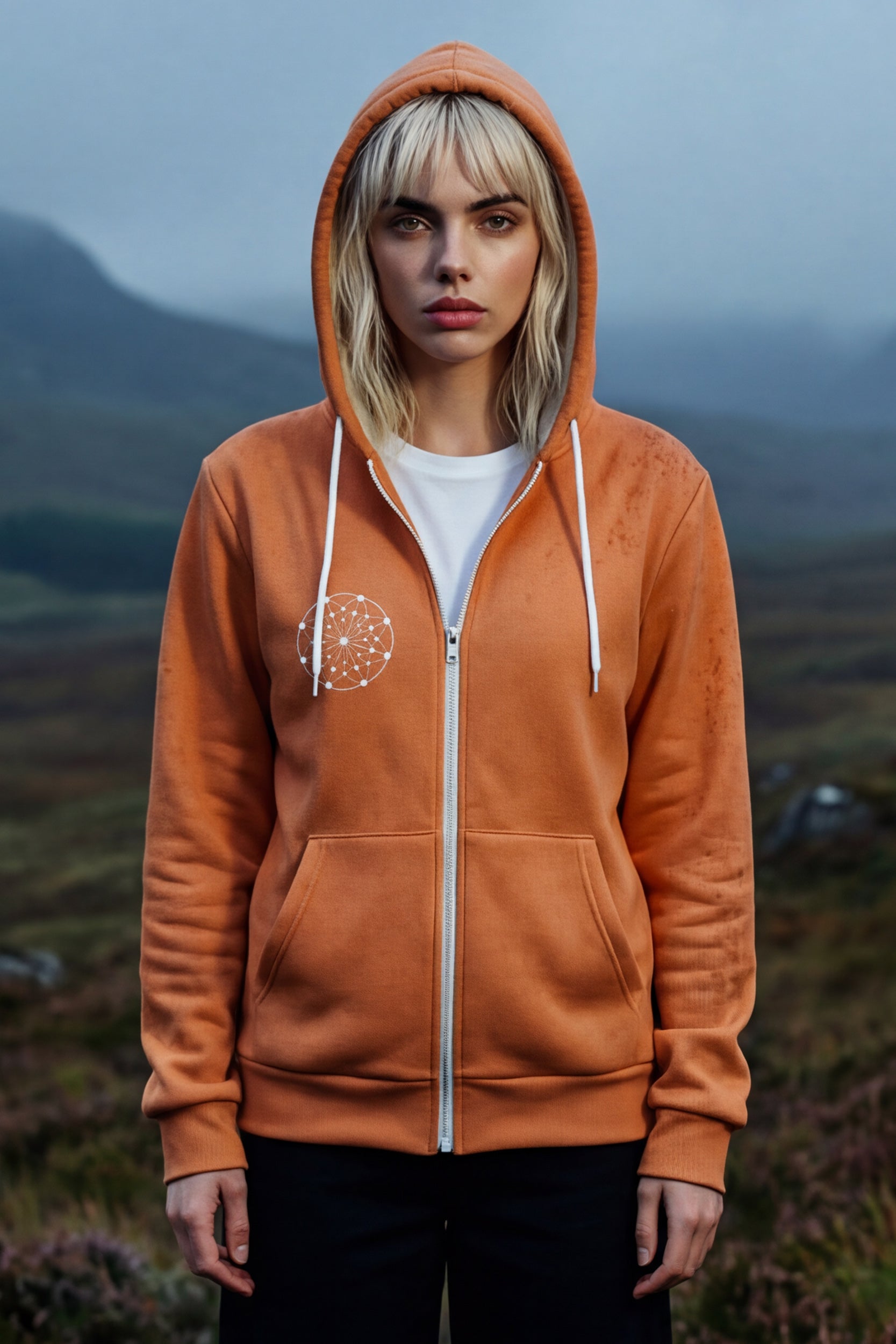 Zip Microfleece Hoodie - Melon
