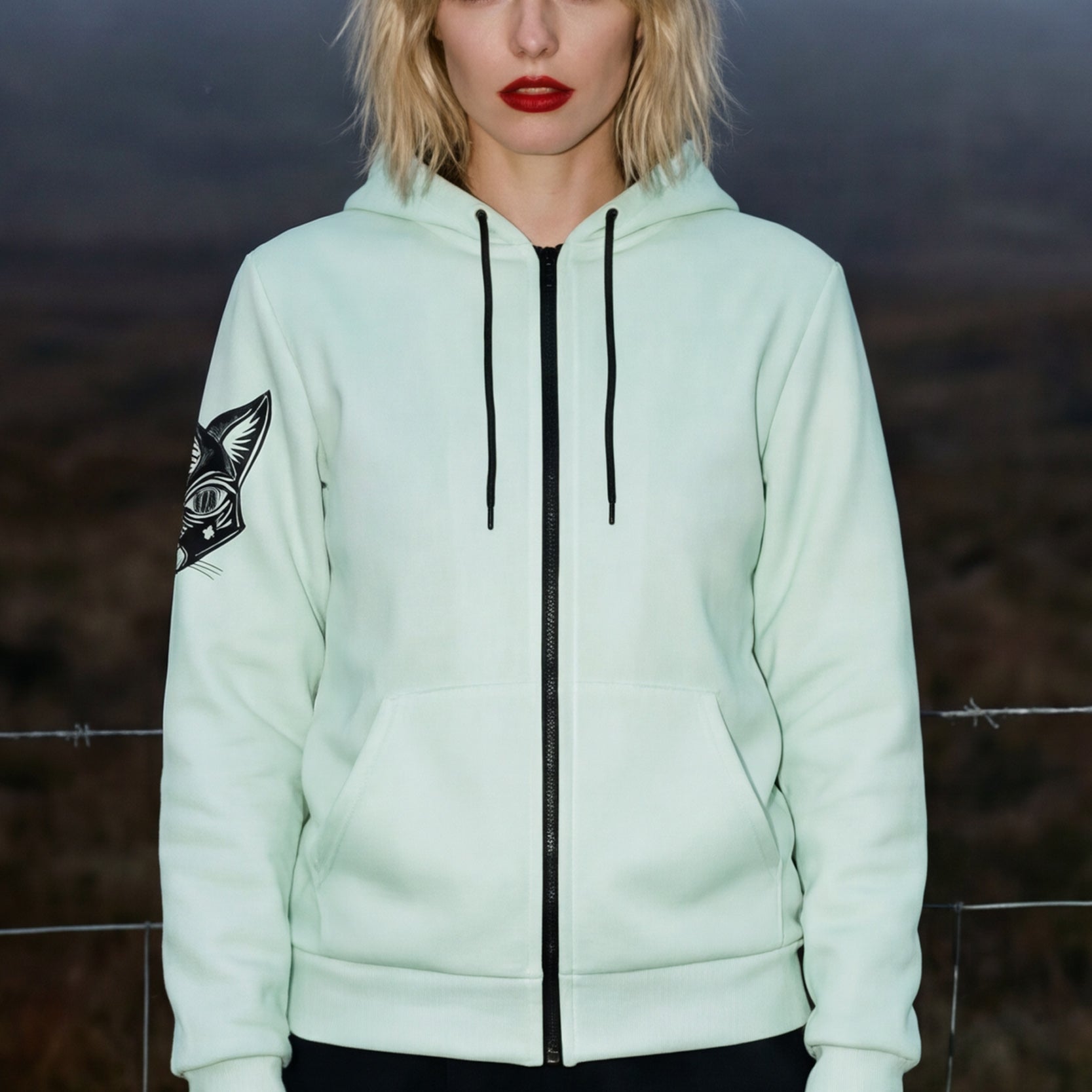 Zip Microfleece Hoodie - Mint