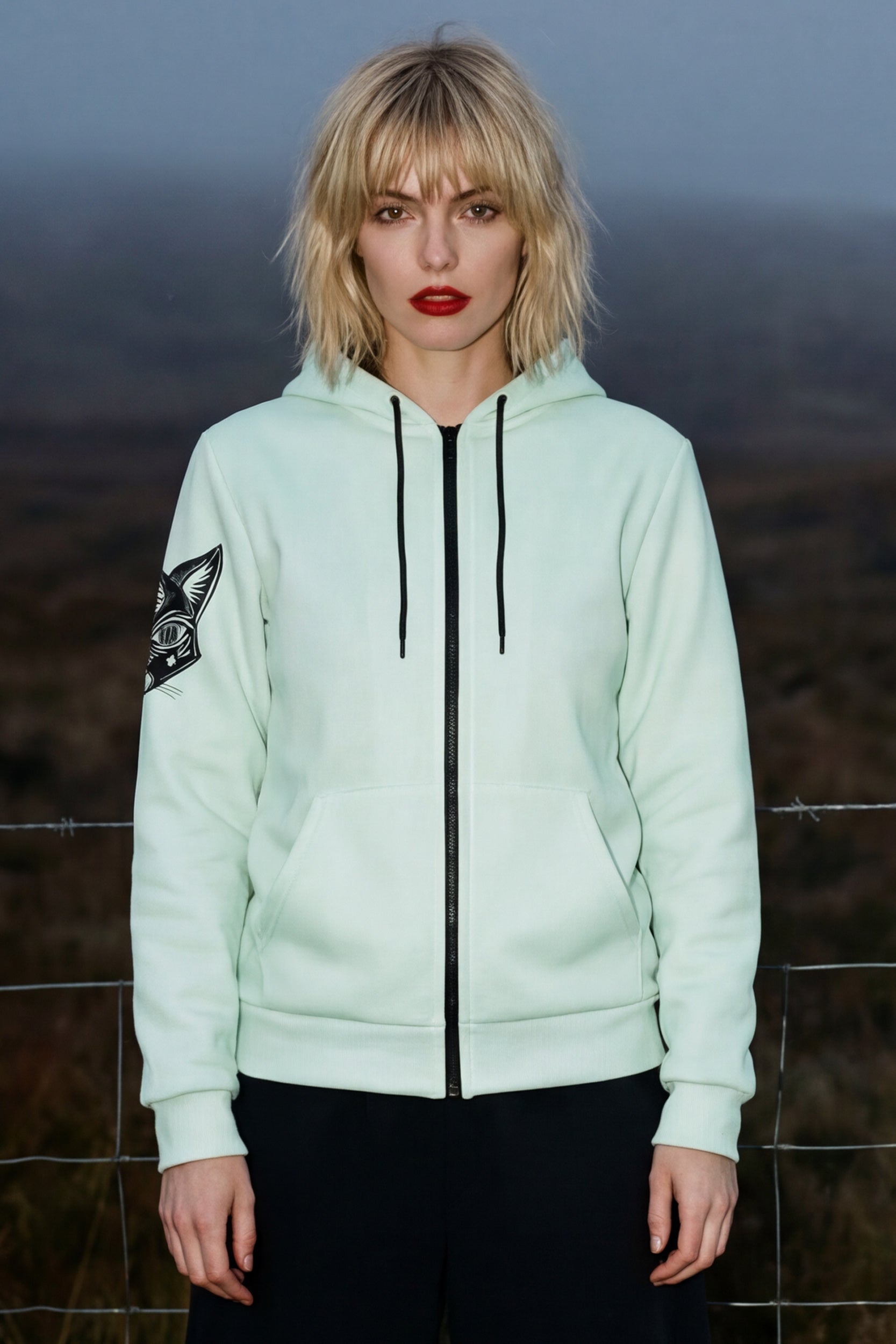 Zip Microfleece Hoodie - Mint