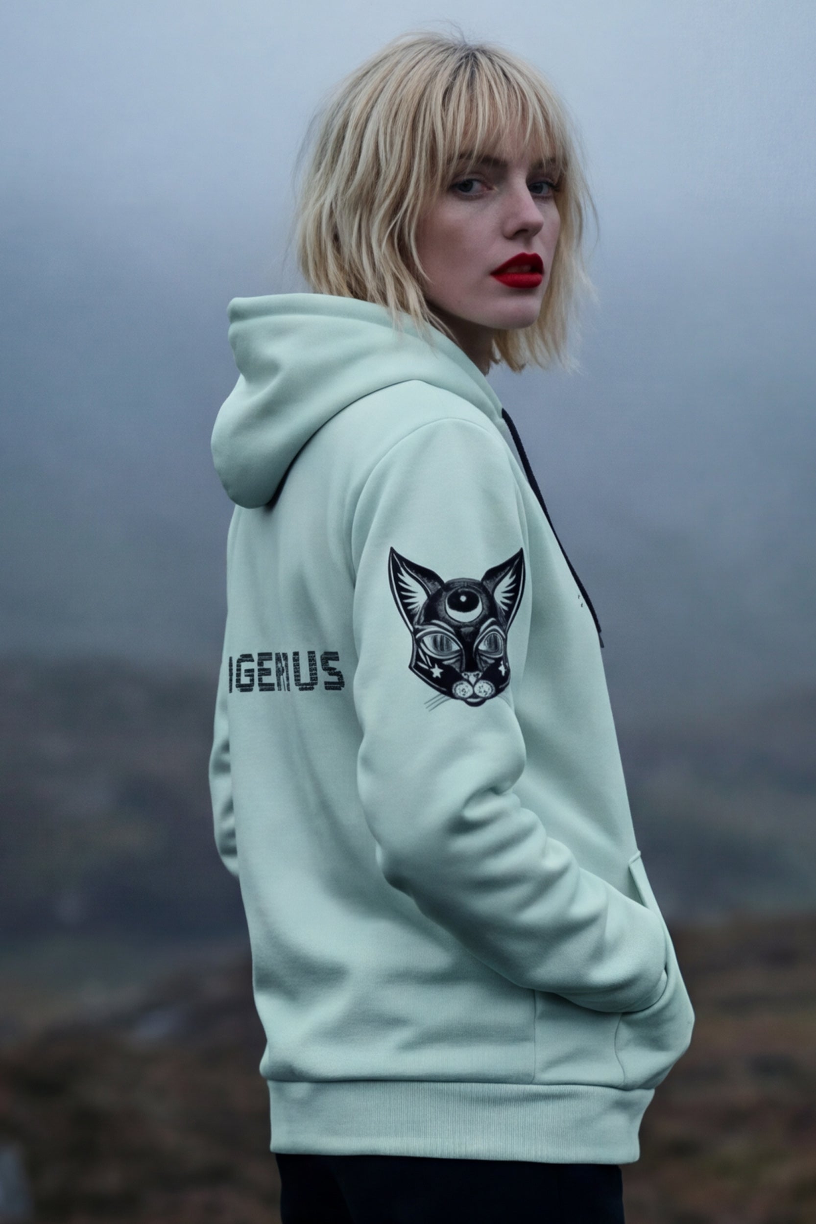 Zip Microfleece Hoodie - Mint