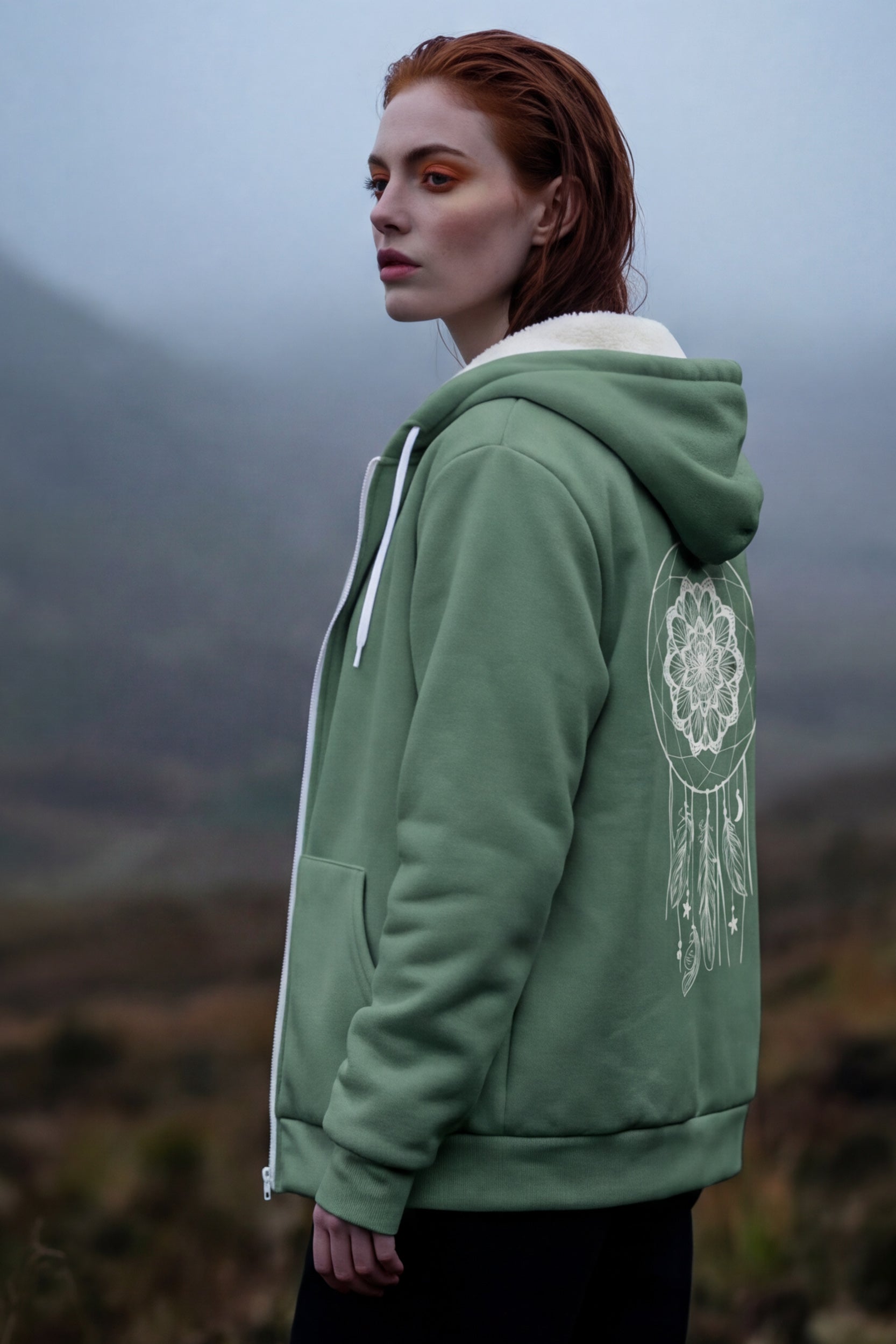 Zip Microfleece Hoodie - Shale