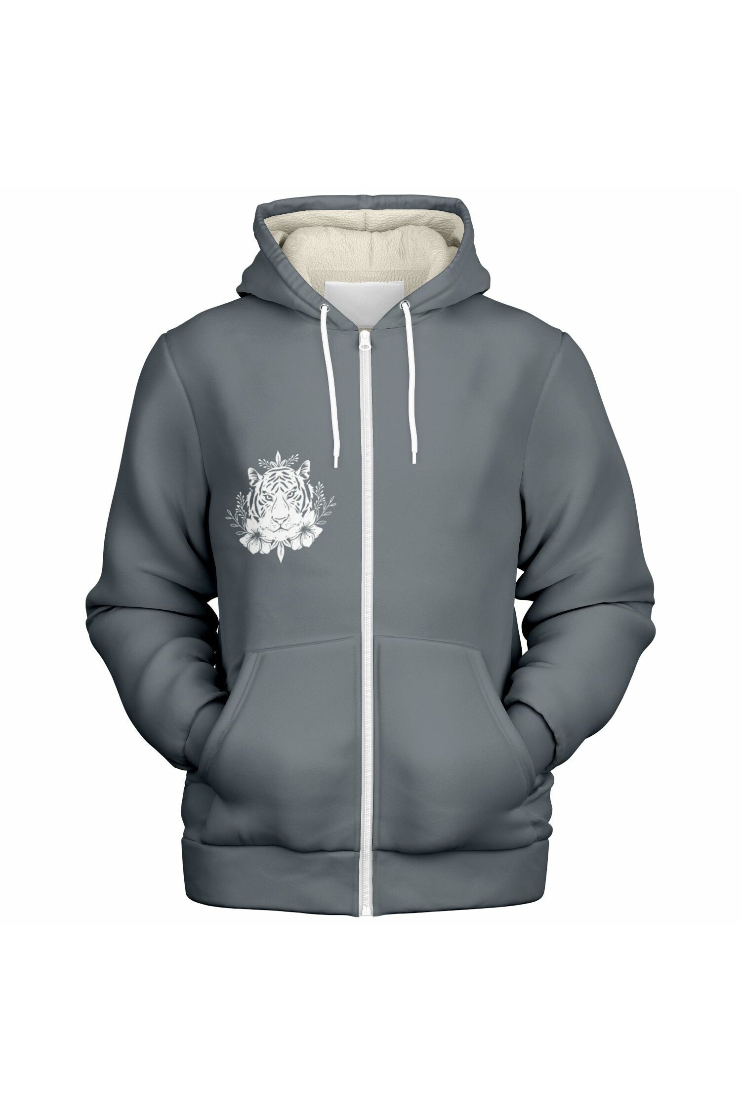 Zip Microfleece Hoodie - Silver