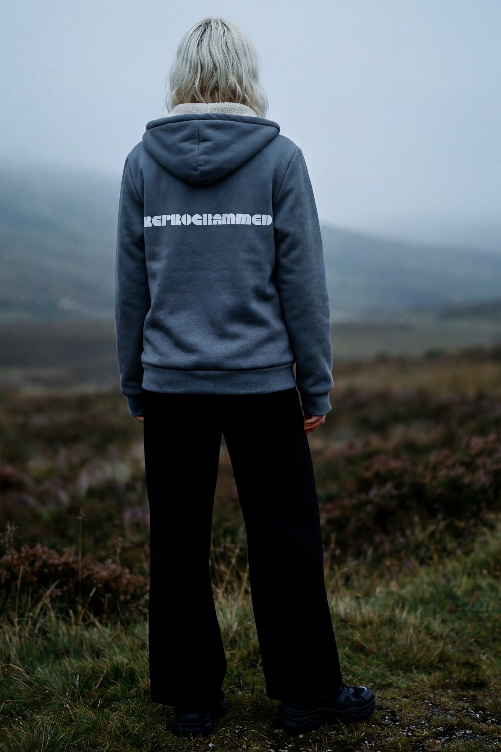 Zip Microfleece Hoodie - Silver