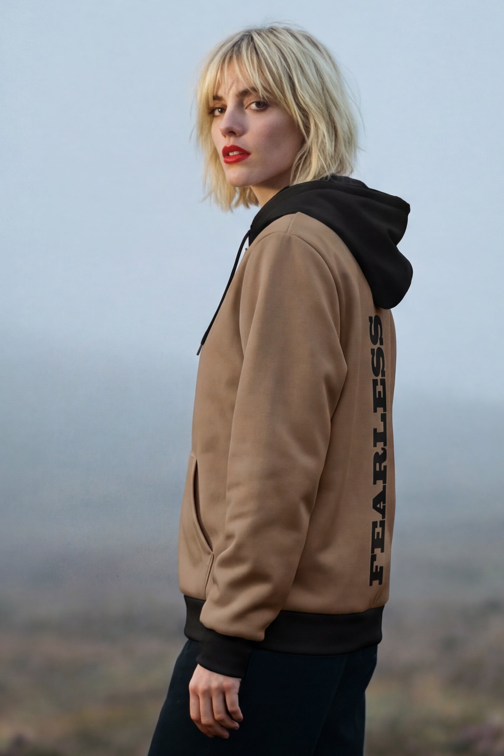 Zip Microfleece Hoodie - Toast